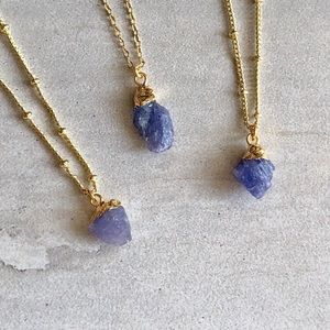 Raw Tanzanite 14K Gold Boho Necklace ✨